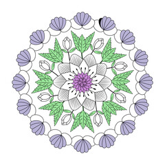 A vintage style illustration depicting shell mandala