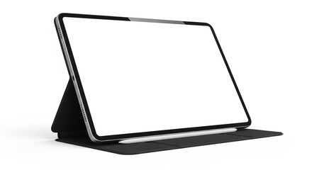 Realistic Tablet Pro Mockup with Stylus and Smart Case