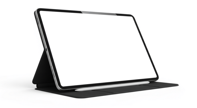 Realistic Tablet Pro Mockup with Stylus and Smart Case