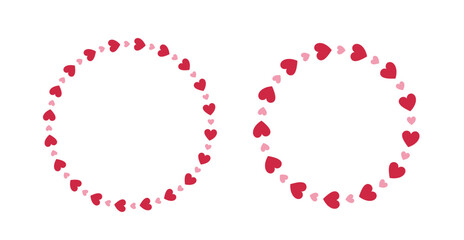 Valentine's Day Frame  Vector Illustration set.
Pink round Valentine's Day Frame.
For Celebrating Valentine's Day, Mother's Day or Wedding.
White Background.