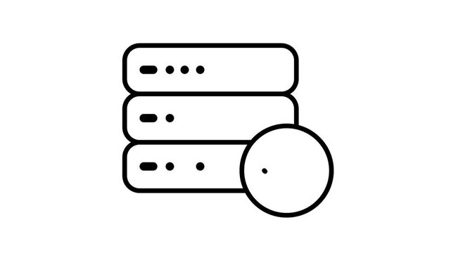 Server database check mark animation concept