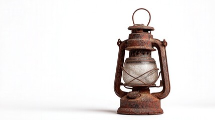 Rustic lantern isolated on white background