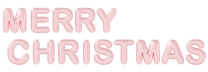 3D画像_風船_MERRY CHRISTMAS_ピンク