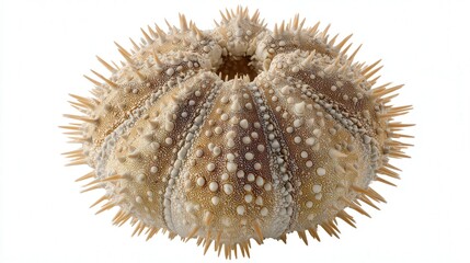 Sea urchin shell isolated on white background