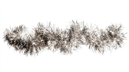 Tinsel piece isolated on white background