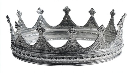 Silver crown isolated on white background