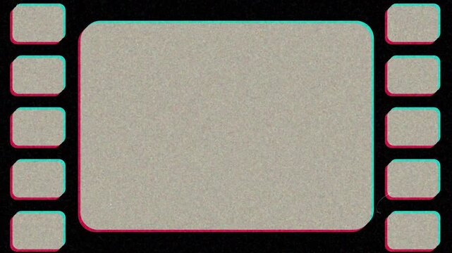 Film strip frame with retro light leaks effect overlay, perfect for movie themes, overlays, retro design, and artistic projects. 4K video