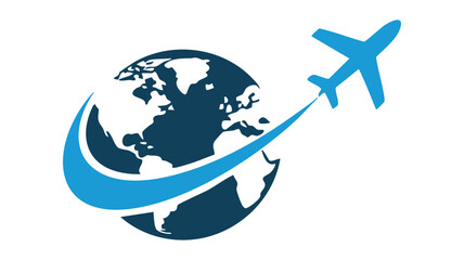 Fototapeta premium Global flight around earth icon