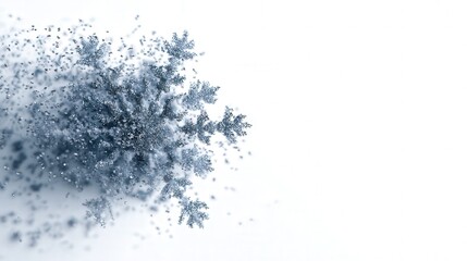 Snow mist flake isolated on white background