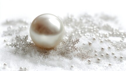 Snow pearl isolated on white background