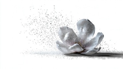 Snow petal isolated on white background