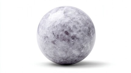 Snow quartz bead isolated on white background