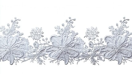 Winter lace isolated on white background