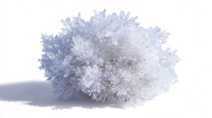 Snow seed crystal isolated on white background