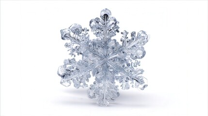 Snow shell flake isolated on white background