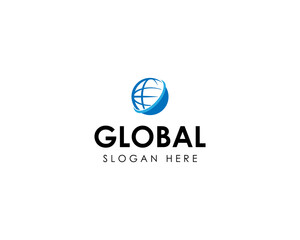 Modern global tech logo template. Global connection logo design vector illustration.