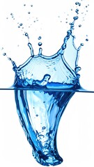 Water crowns. Splash freezes in mid-air. Aqua details