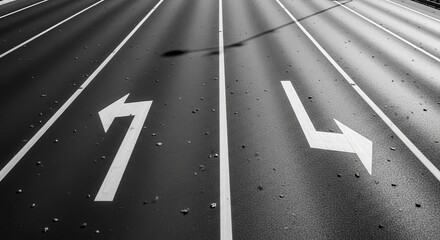 Asphalt's Direction: Navigate the Roads with Crisp Arrows Paving the Way Ahead