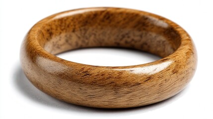 Wooden ring isolated on white background