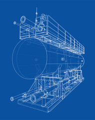 Industrial Equipment Blueprint. Vector