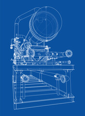Industrial Machine Blueprint. Vector