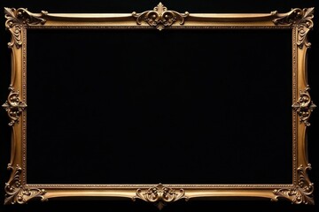 Varied ornate frames, dramatic black background, vintage, ornate frames, shadow