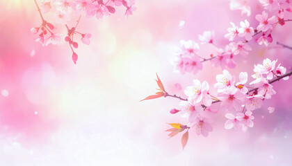 Fototapeta premium 桜の水彩画,桜満開の春の風景, AI生成画像