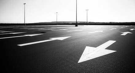 Arrows Symbolize Direction, Navigation, And Guidance In This Dramatic Black And White Image