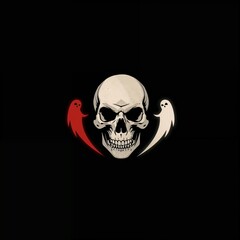 skull on black background