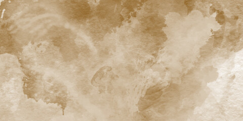 Old aged paper sheet with stains and wrinkles in warm tones used as antique background, abstract brown watercolor Painting of clouds in Beige and White Tones Seamless Pattern.