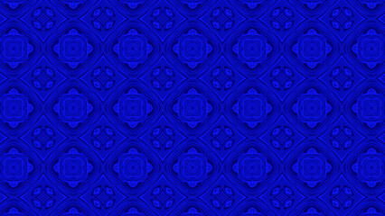 Luxurious Deep Blue Mosaic Wallpaper