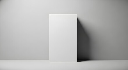 Fototapeta premium Tall white cardboard box mockup leaning against a wall for product presentation