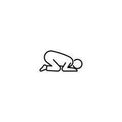 Muslim Man Performing Sujood Prayer Icon