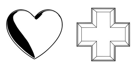 Obraz premium Timeless Love: Symbol Affection Black White | Clean, isolated vector art for creative projects.