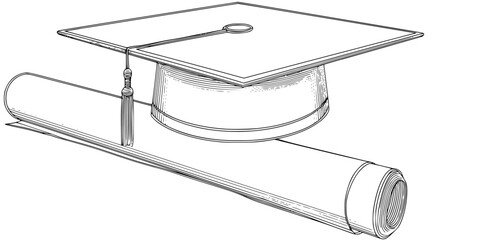 Education's Milestone: Symbol Academic Triumph | Clean, isolated vector art for creative projects.