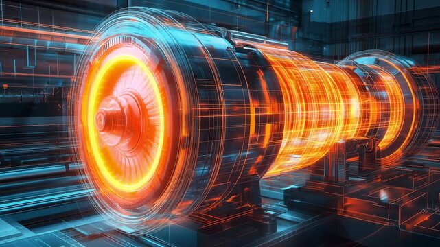 Deep dive into the mechanics of turbine systems with emphasis on complex designs and dynamic energy interactions in a futuristic environment