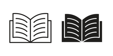 Book icons of black colored in various styles