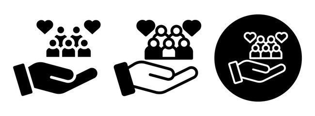 Social Support Icon Collection Glyph & Mixed Style