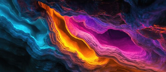 Colorful rock formations in nature
