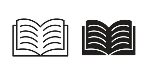 Book icons of black colored in various styles