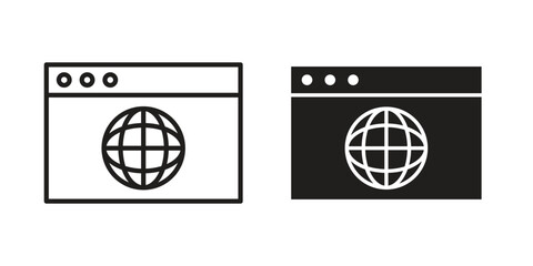 Browser icons of black colored in various styles