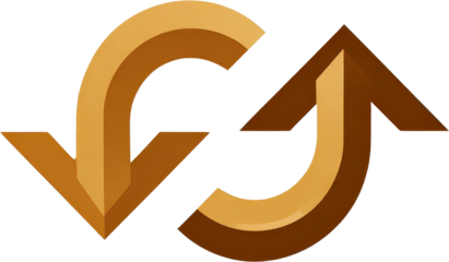 Two arrows indicating circular motion or exchange process