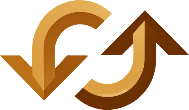 Two arrows indicating circular motion or exchange process - Powered by Adobe