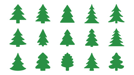 Obraz premium Christmas tree icon set vector
