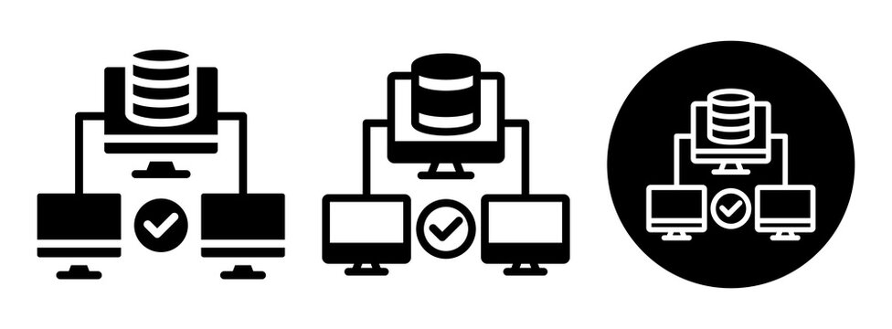Cluster Computing Icon Collection Glyph & Mixed Style