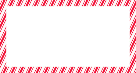 Obraz premium Candy cane christmas frame with blank space. Christmas border frame. Merry Christmas Candy cane rectangle frame card elements decoration. New Year picture frame ribbon. Xmas striped border