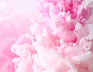 Obraz premium Soft pink ink cloud in water, abstract dreamy background