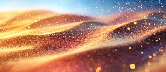 Golden sands glimmer under bright daylight