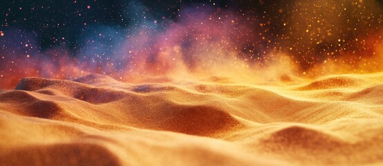 Colorful waves in a vibrant desert