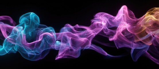 Colorful swirling smoke pattern in vibrant hues